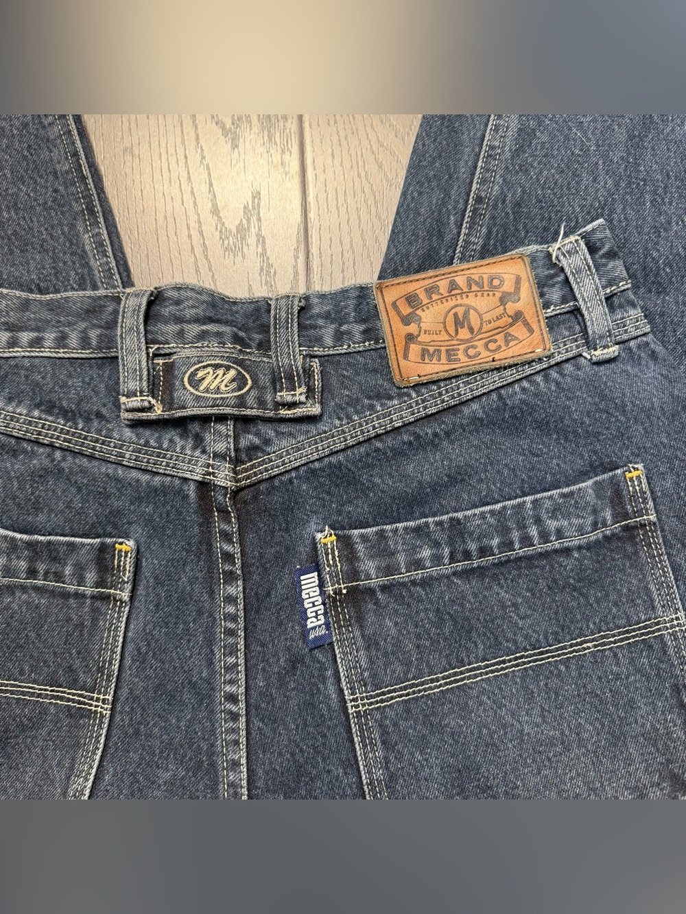 Mecca USA Dark‎ Blue Straight-Leg Wide Men’s Jeans Baggy - Picture 3 of 6